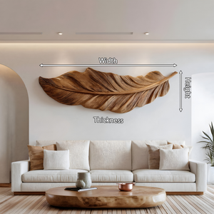 Hand Carved Feather Wall Art For Modern Home Decor