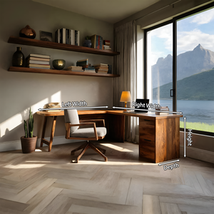 Luxury L Shaped Desk With Drawer For Home Office