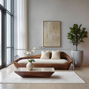 Modern Sculptural Wooden Sofa For Living Room Decoration