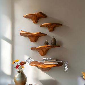 Mid Century Solid Wood Mushroom Shelf For Bedroom Wall Storage Decor