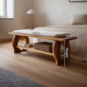 Minimalist Wooden Bench For Bedroom Interior Accent