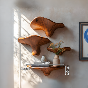 Modern Handcrafted Wooden Mushroom Shelf For Living Room Wall Decor