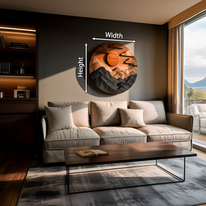Artistic Mountain Sun Wall Panel For Living Room