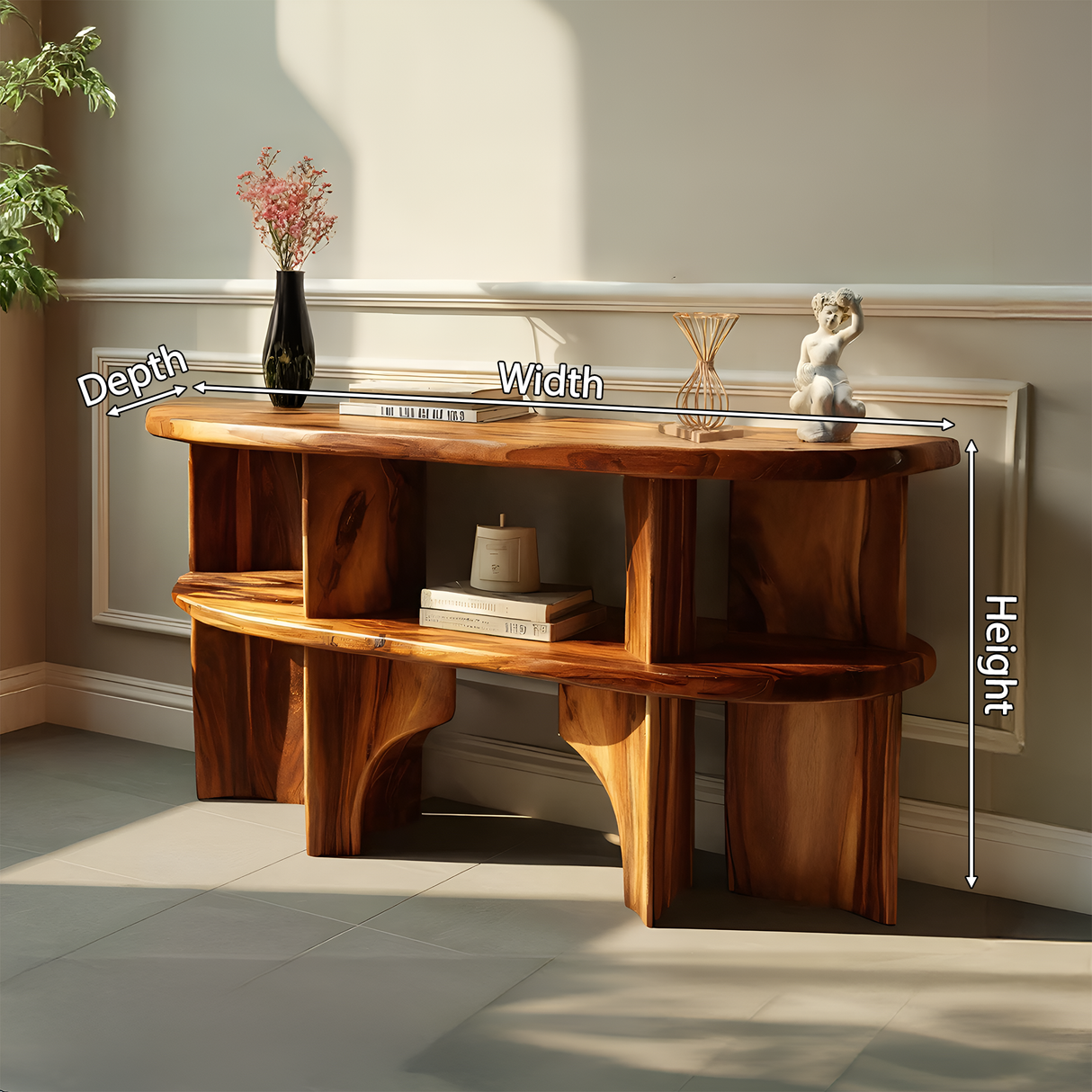 Handcrafted Wooden Entryway Table For Rustic Home Styling