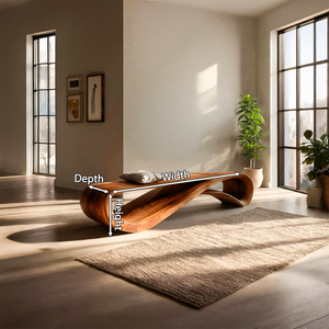 Contemporary Bench With Wave Shape For Living Room