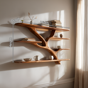 Industrial Floating Wooden Shelving Unit For Bedroom Organizer