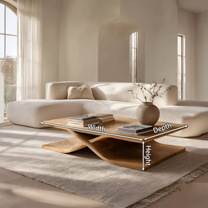 Modern Coffee Table Curved Layered Design For Living Room