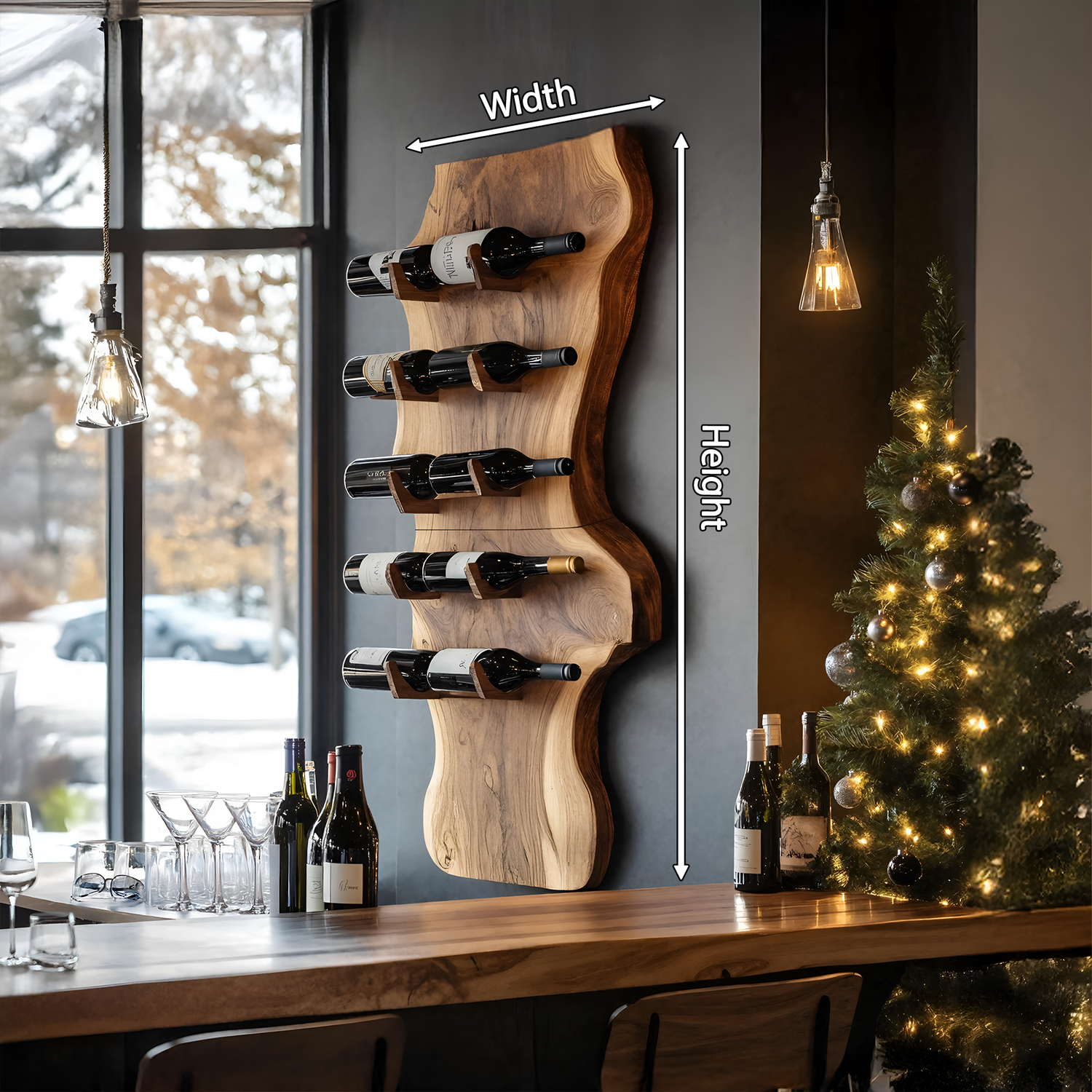 Modern Solid Wood Wine Rack For Living Room And Bar Display