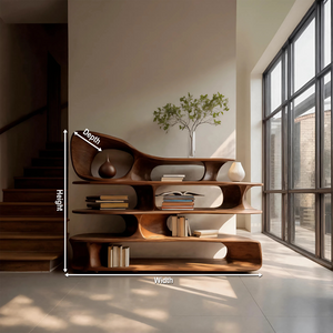 Modern Sculptural Standing Shelf For Living Room