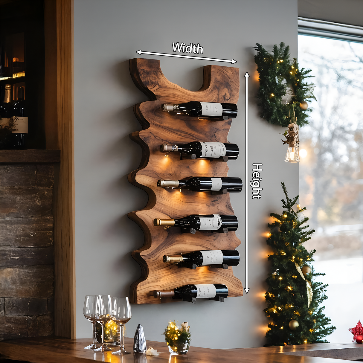Handcrafted Live Edge Wine Holder For Entryway Design Ideas