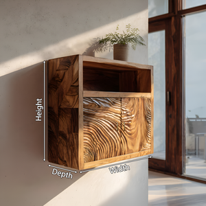 Minimalist Natural Wood Kitchen Wall Storage Shelf For Pantry