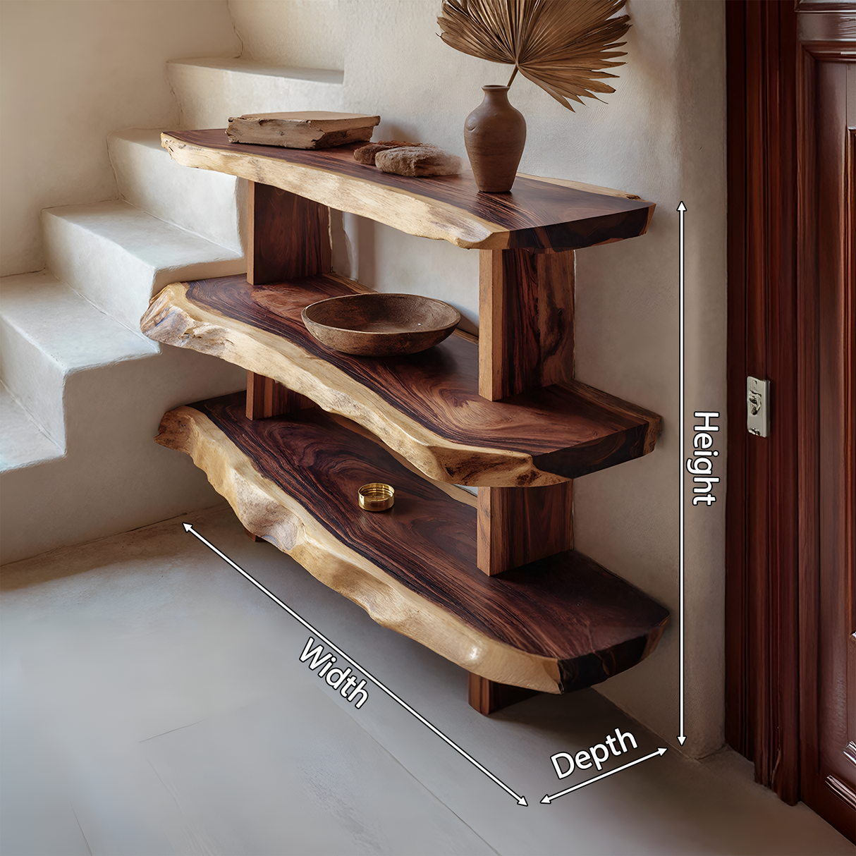 Mid Century Large Display Shelf For Living Room Storage And Decor