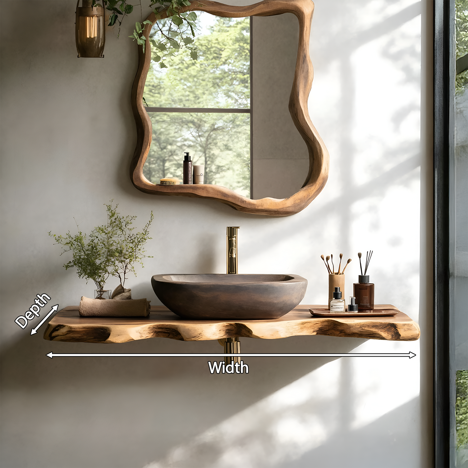 Handcrafted Live Edge Vanity For Compact Bathrooms