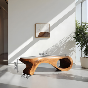 Artistic Sculptural Organic Bench For Entryway Decor