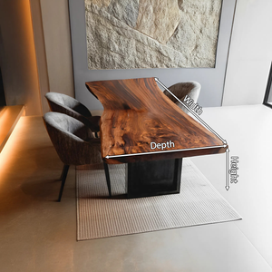 Furniture Decor Modern Wooden Live Edge Dining Table Minimal
