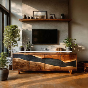 Farmhouse Solid Wood Media Console For Home Decor