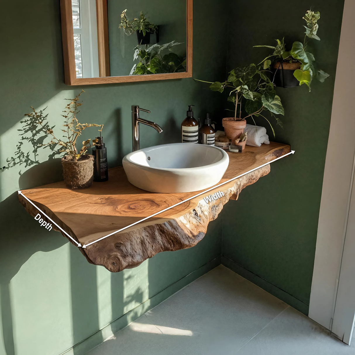Farmhouse Bathroom Vanity In Solid Wood With Shelf