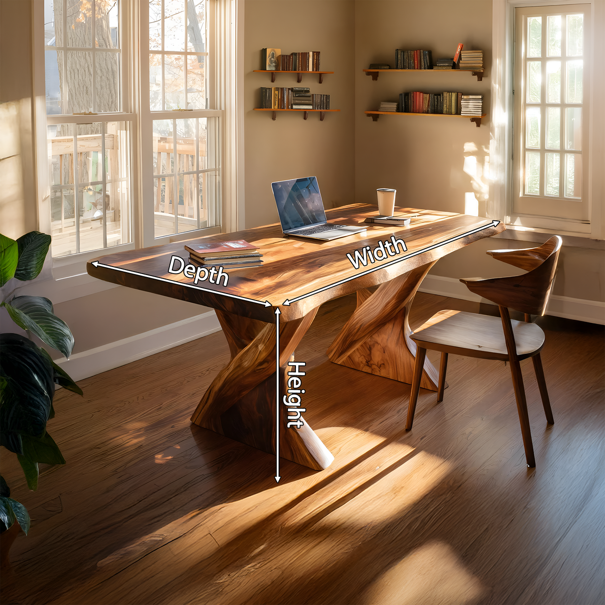 Farmhouse Solid Wood Desk For Minimalist Bedroom Decor