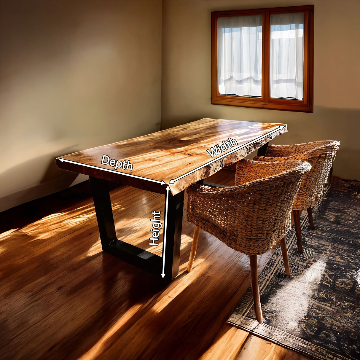 Furniture Decor Handcrafted Live Edge Dining Table Organic