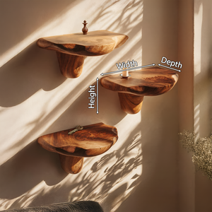 Mid Century Live Edge Mushroom Shelf For Unique Home Furniture Decor