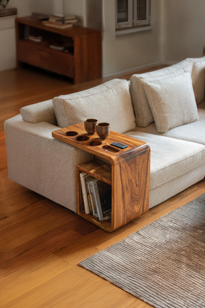 Mid Century Wooden Armrest For Living Room Design