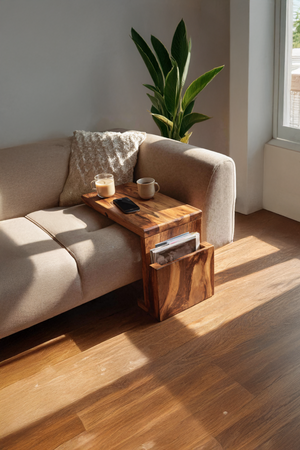 Handcrafted Wooden Armrest For Living Room Design