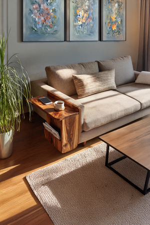 Handcrafted Solid Wood Side Table For Furniture Decor