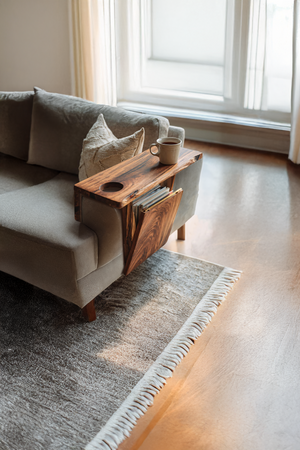 Farmhouse Wooden Armrest For Rustic Sofa Furniture