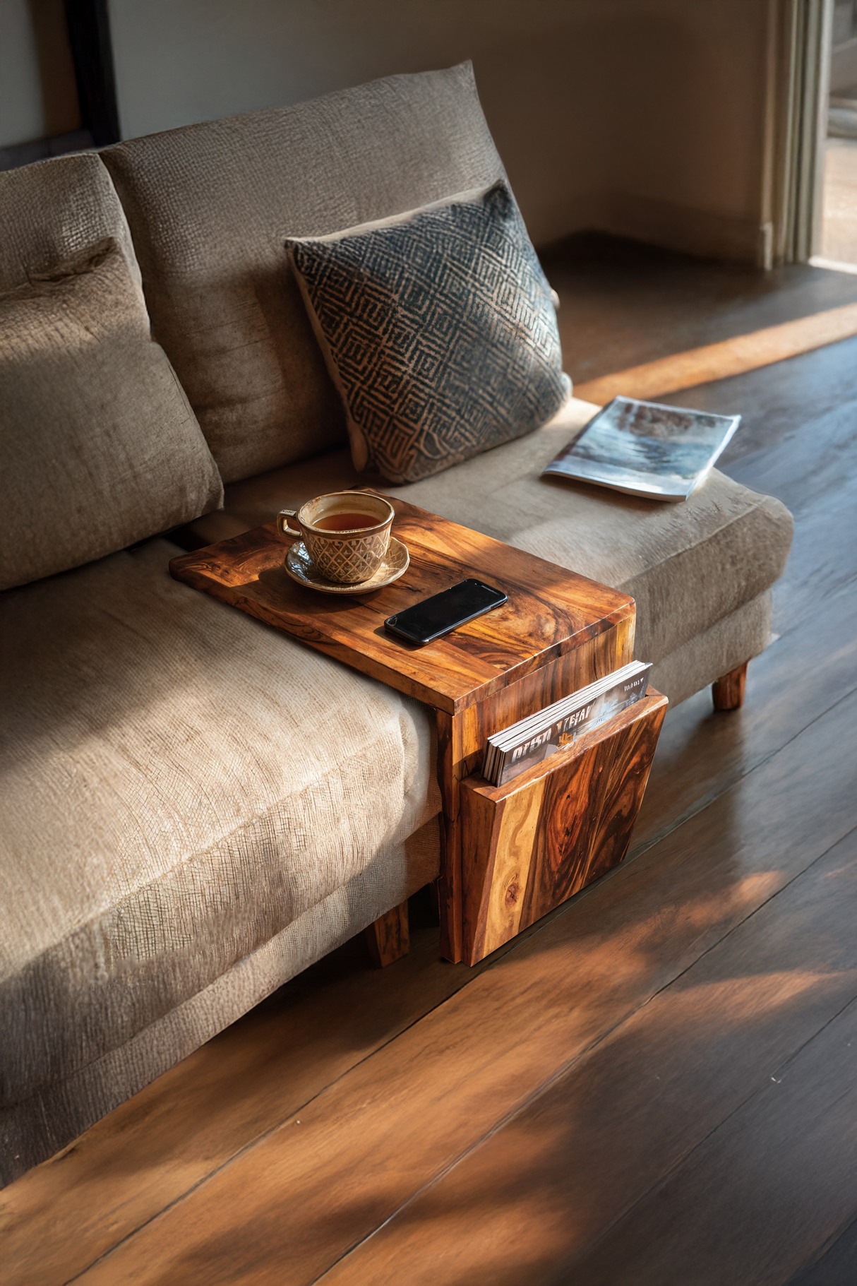 Modern Wooden Armrest For Cozy Living Room Style