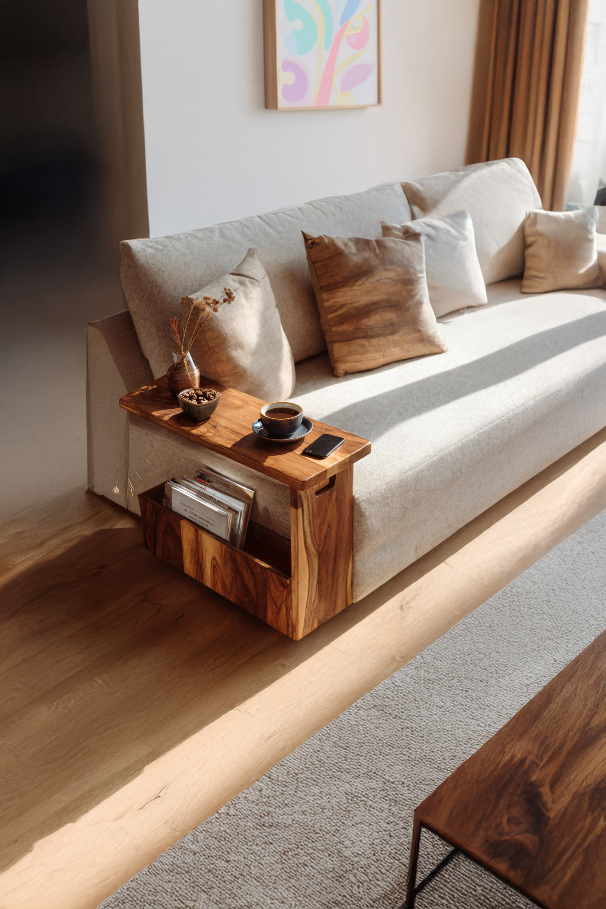 Handcrafted Solid Wood Armrest For Furniture Accent