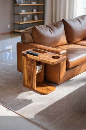 Mid Century Live Edge Side Table For Living Room Decor