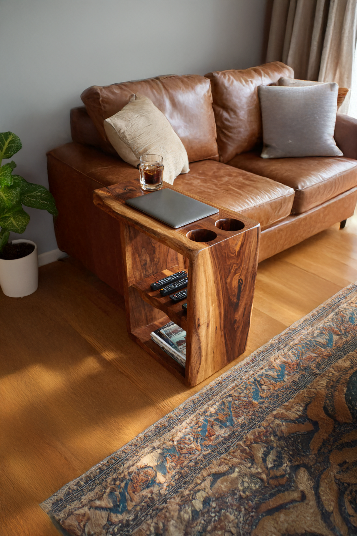 Handcrafted Live Edge Side Table For Furniture Design