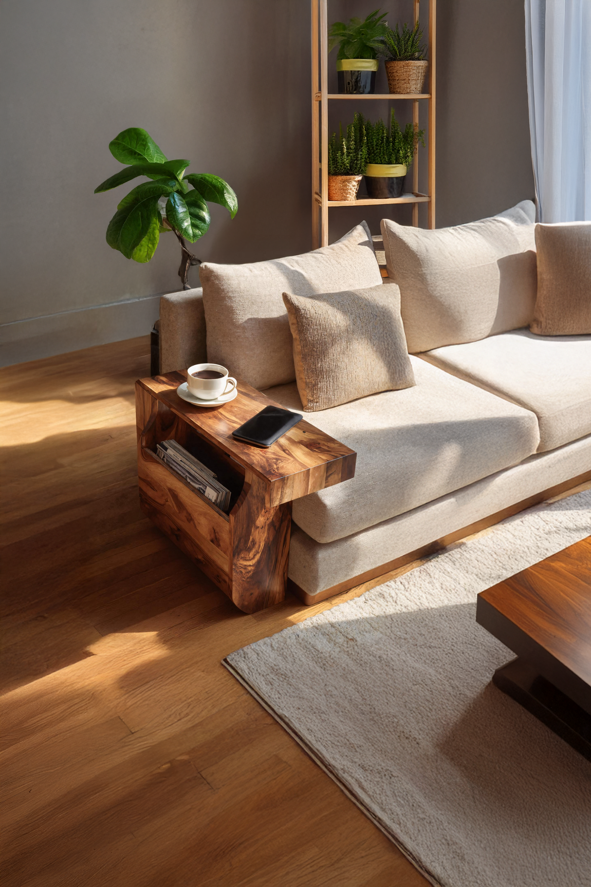 Farmhouse Solid Wood Armrest For Living Room Design