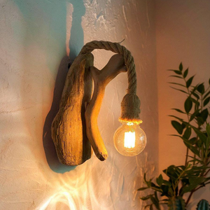 Rustic Wall Light Featuring Driftwood For Living Room