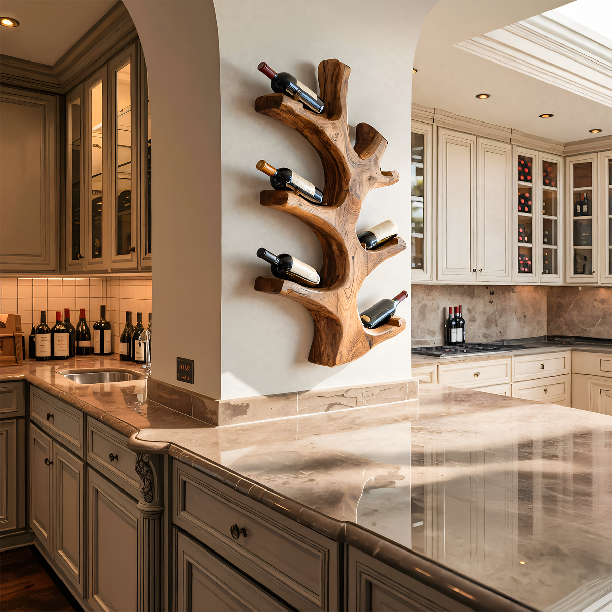 Luxury Wine Rack Wall Sculpture For Kitchen And Living Room