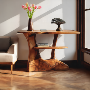 Modern Live Edge Console Table For Minimalist Living Room