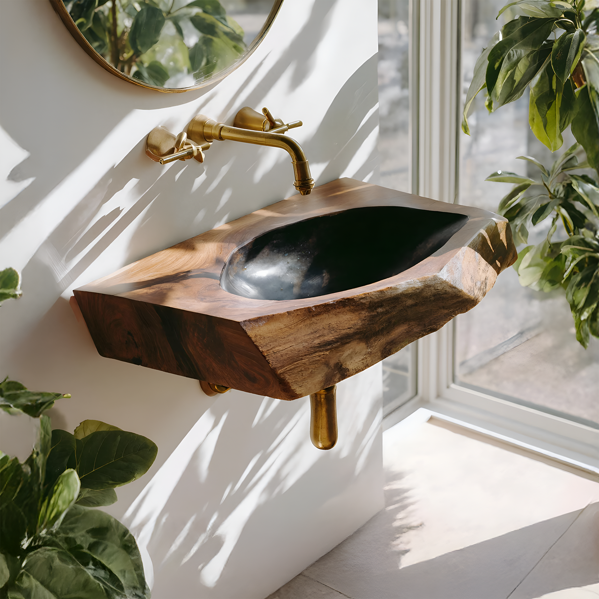 Mid Century Solid Wood Vanity Sink For Bathroom Furniture And Decor
