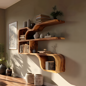 Farmhouse Rustic Wooden Wall Storage Shelf For Bathroom Organizer