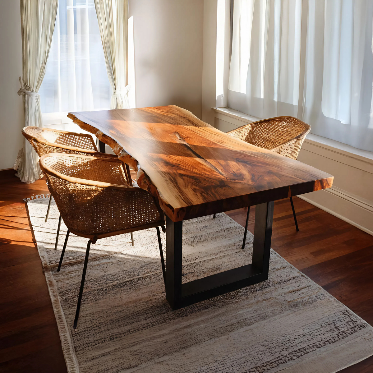 Kitchen Decor Farmhouse Live Edge Dining Table Rustic Look – ET Woodcrafts