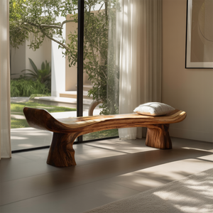 Live Edge Rustic Wood Bench For Entryway Home Decor