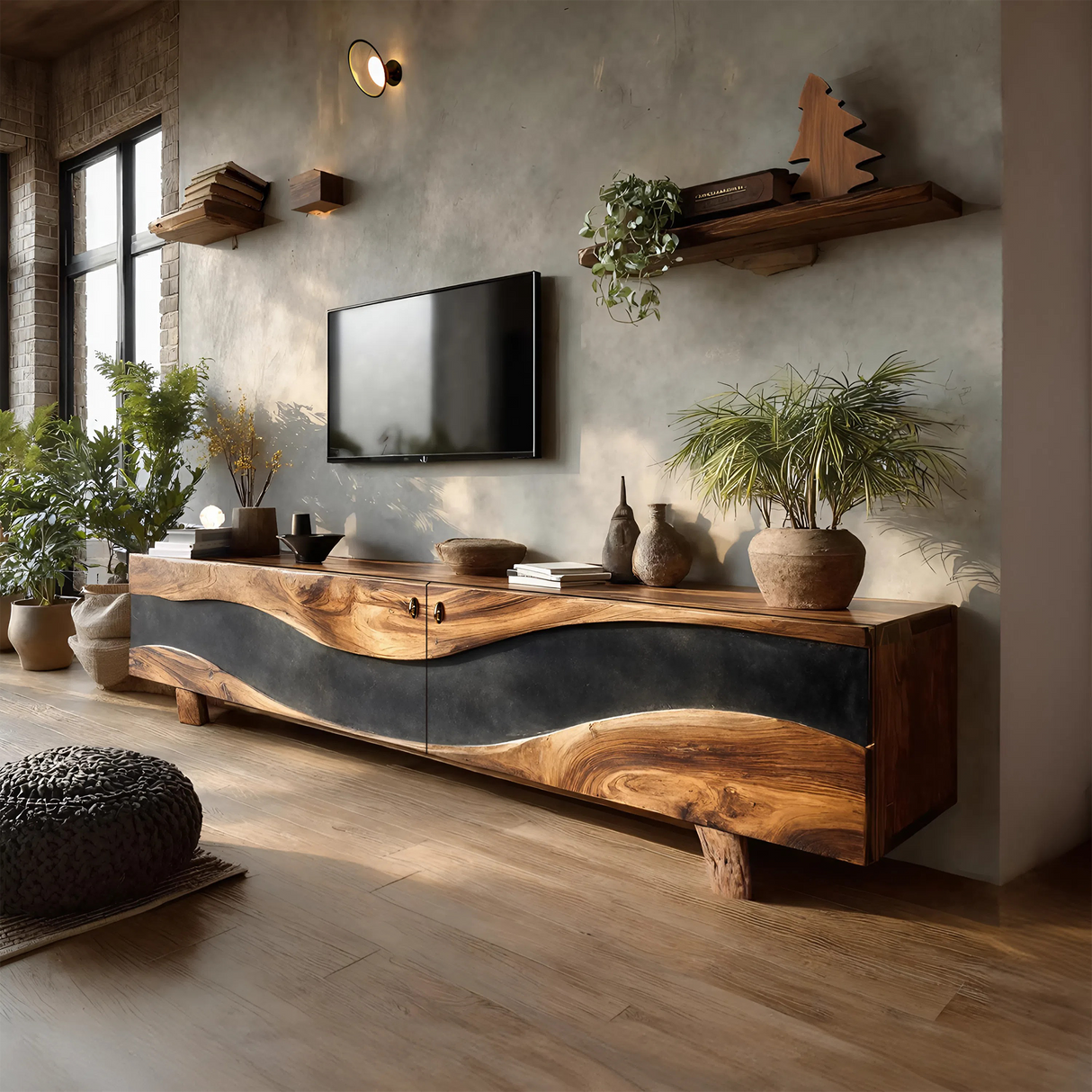 Handcrafted Solid TV Console For Bedroom Decor