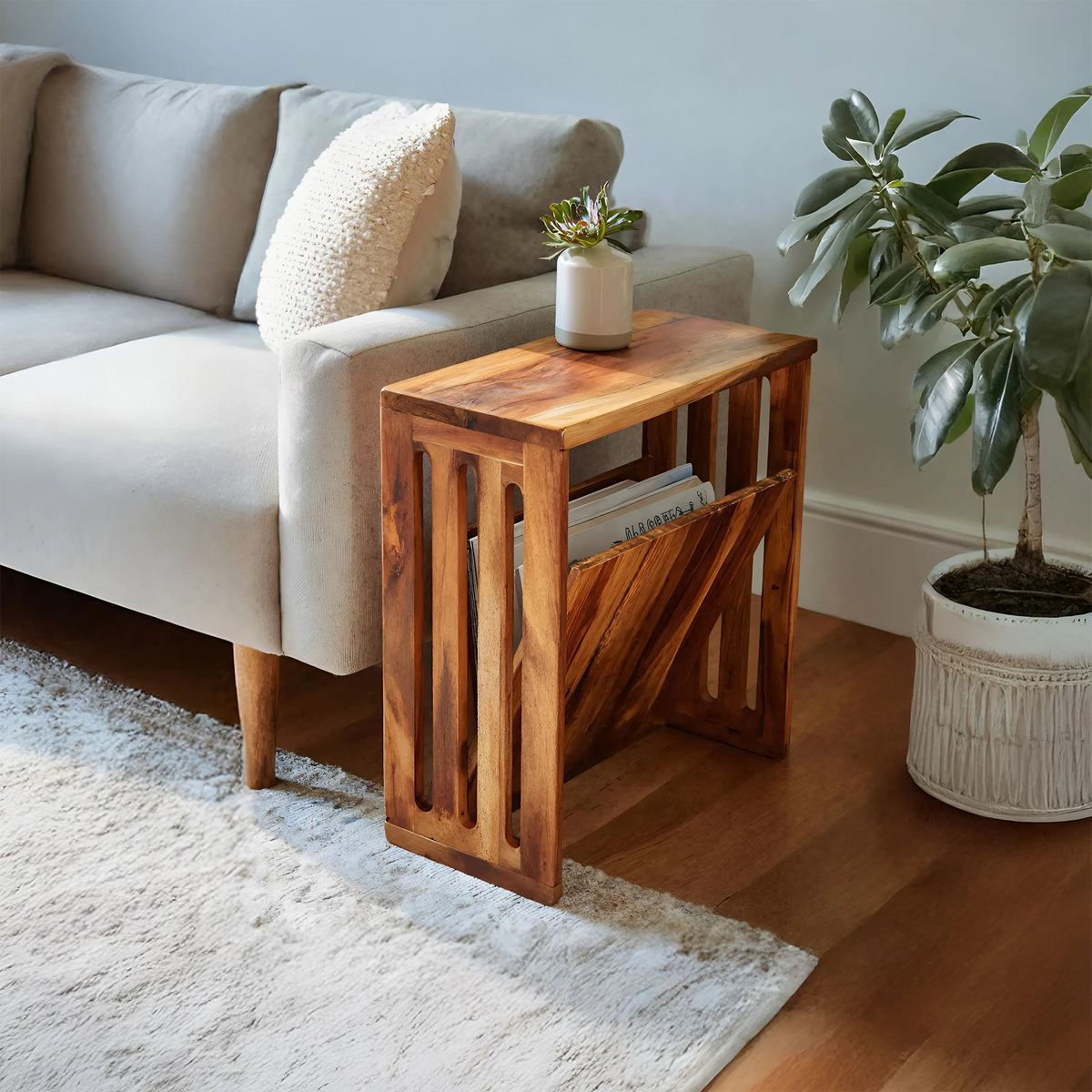 Modern Wooden Side Table For Living Room Furniture – ET Woodcrafts