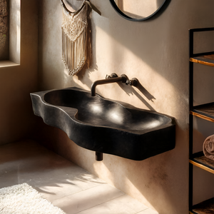 Mid Century Wooden Live Edge Wood Basin For High End Bathroom Decor