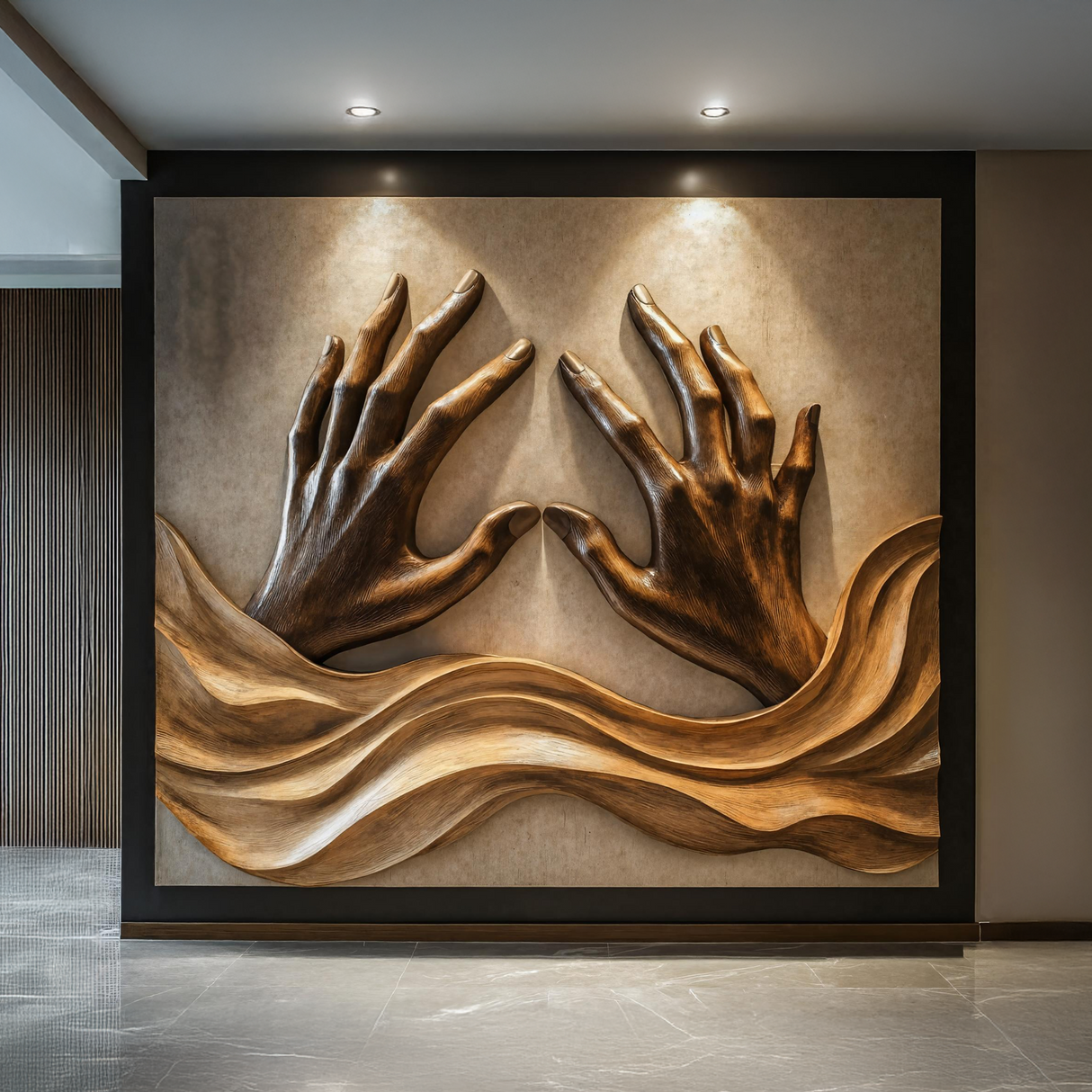 Handcrafted Wood Wall Sculpture For Living Room Charm