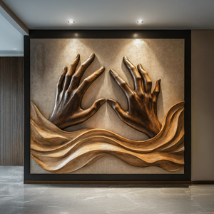 Handcrafted Wood Wall Sculpture For Living Room Charm