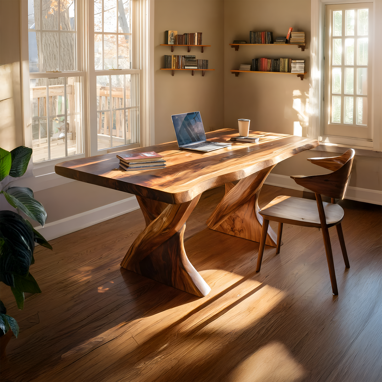 Farmhouse Solid Wood Desk For Minimalist Bedroom Decor