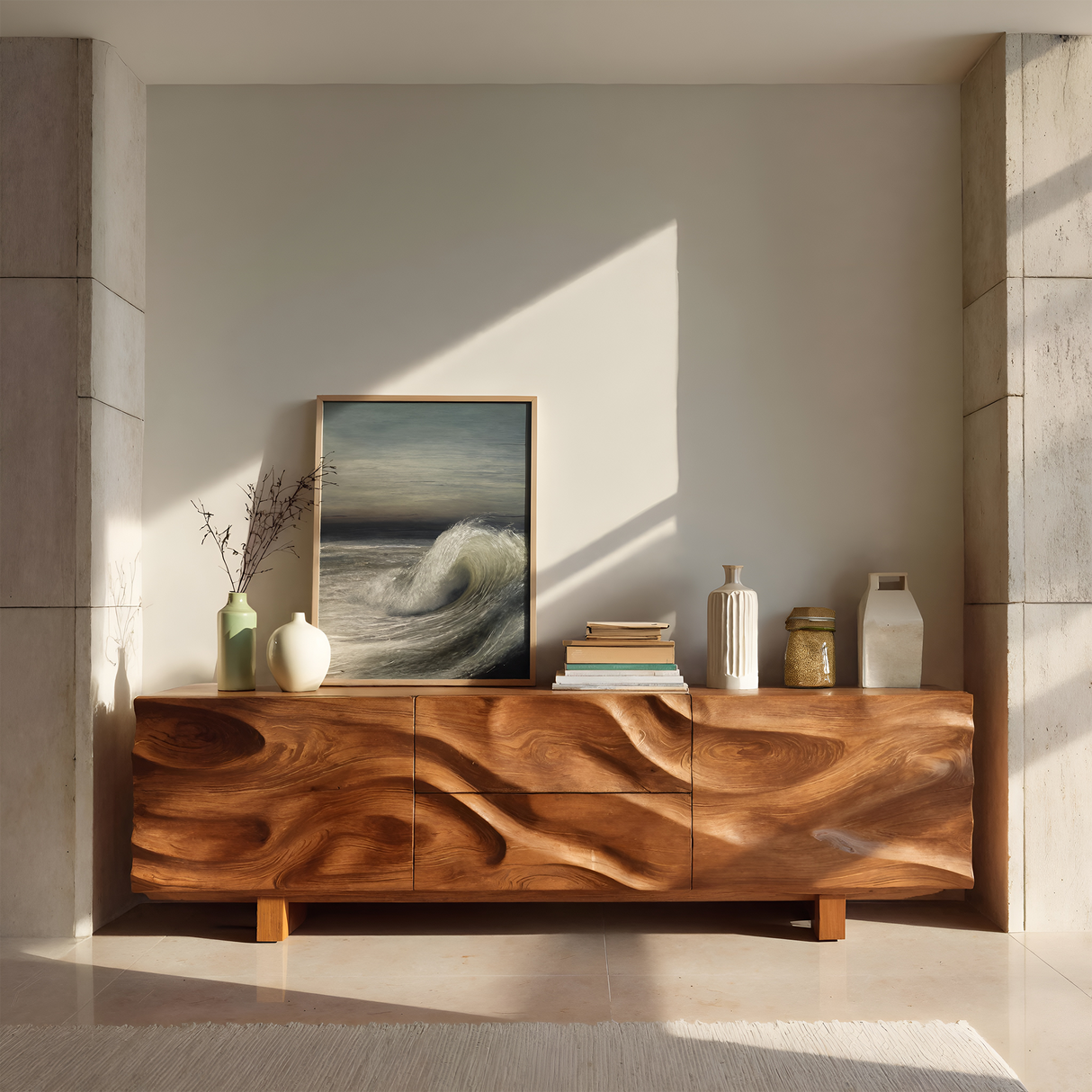 Modern Organic Sideboard Storage Cabinet For Living Room