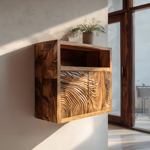 Minimalist Natural Wood Kitchen Wall Storage Shelf For Pantry