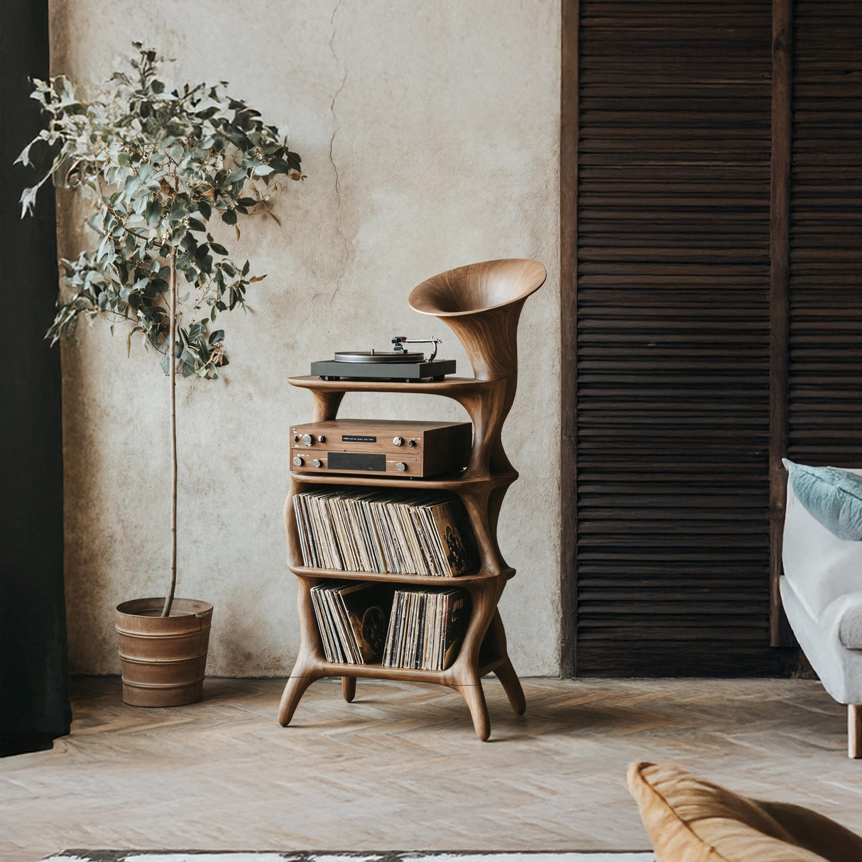 Mid Century Vinyl Cabinet For Livingroom Display