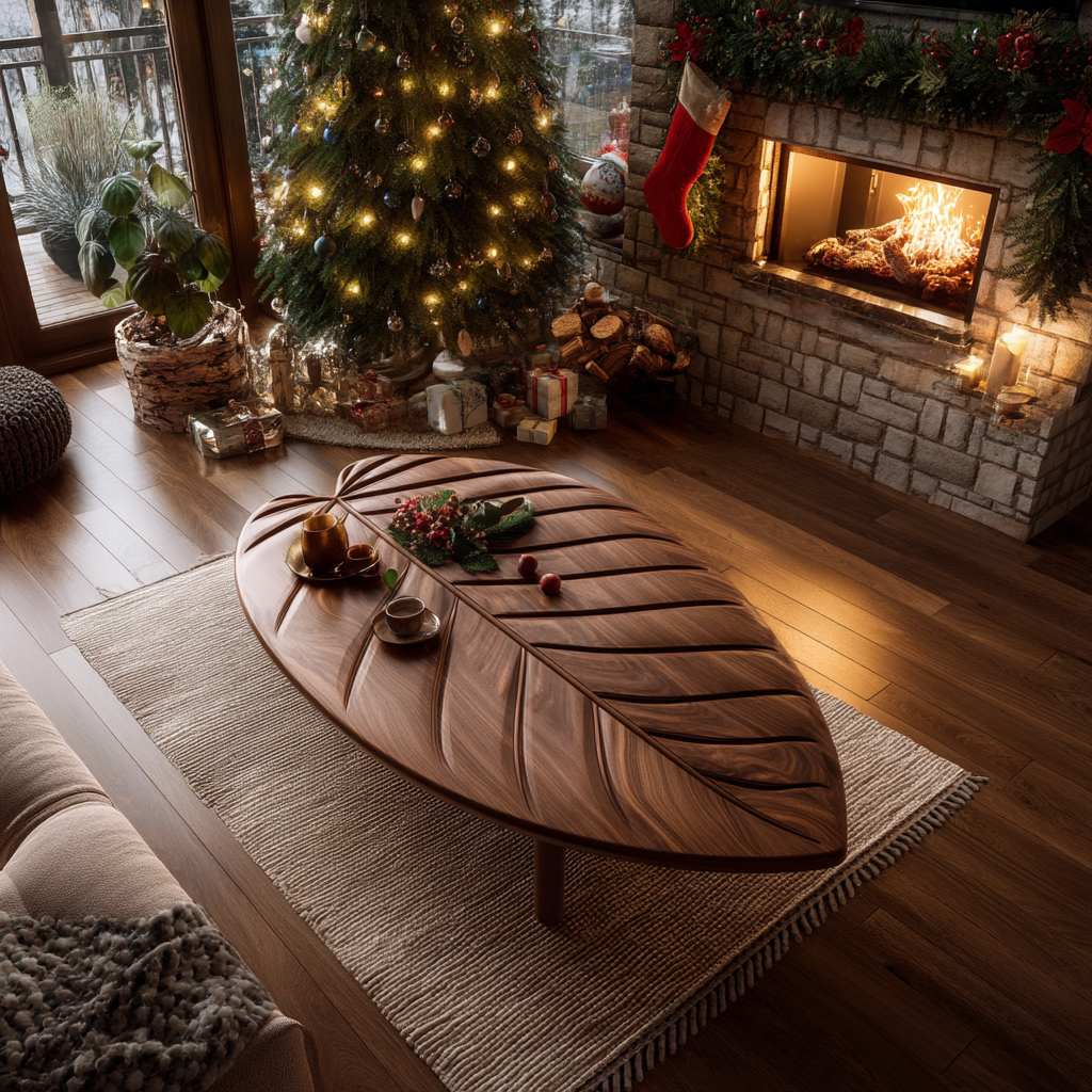 Rustic Solid Wood Coffee Table For Holiday Furniture Decoration